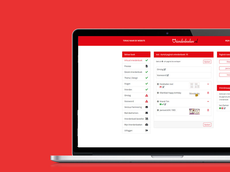 Ontwikkeling nieuwe software vriendenboeken.nl